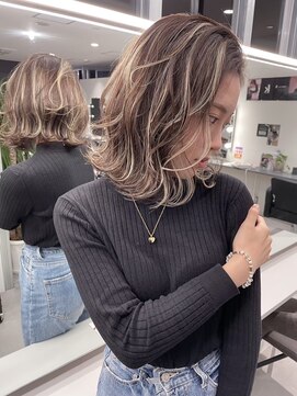 キング 枚方店(K!ng) ハイライトカラーミルクティーベージュケアブリーチダブルカラー