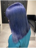 11209艶髪ネイビーブルーブルーシルバーストレートブルーカラー