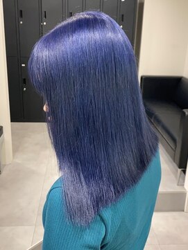 ベレーザ 渋谷(BELEZA) 11209艶髪ネイビーブルーブルーシルバーストレートブルーカラー