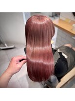 ミエルヘアーエスト 新宿店(mielhair est)&nbsp;ブリーチあり(^^)ピンクベージュ　デザインカラー