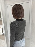 YOKE 切りっぱなしボブ丸くないボブオリーブグレーベージュ