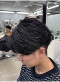 熊本メンズパーマ ニュアンス フェザー センターパート 韓国ヘア
