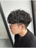 かりあげマッシュ×ツイスパ波巻きMIX
