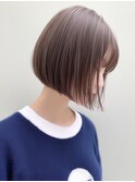 ショート 丸みボブ 再現性 透明感 ベージュブラウン 10代20代