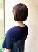 首元スッキリ綺麗！ミニボブ×暖色カラー
