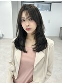 レイヤーカット　ワンカール　ベージュカラー