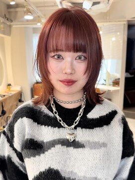 テトラ バイ ネオリーブ 横浜西口店(tetra by neolive) レッドカラー ダブルカラー ブリーチ ウルフカット