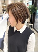 大人ショート/ショートボブ/白髪ぼかしハイライト/銀座/武蔵小杉