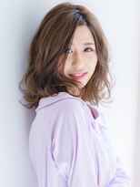 マーブルトウキョウネオリーブ(marbles tokyo neolive) マーブル三軒茶屋/ゆるパーマ×センターパートミディアムボブ