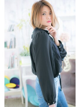 ミック 日暮里店(miq) 外国人風インナーハイライトカラー抜け感鎖骨ミディb1