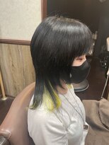 ディー エメ(D-aimer-)&nbsp;エクステで作るウルフへのインナーカラーアレンジ