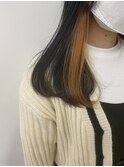 インナーカラーオレンジ 福岡 天神 薬院 20代
