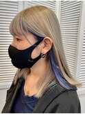 ブルー　フェイスフレーミング ハイトーン　ホワイトベージュ
