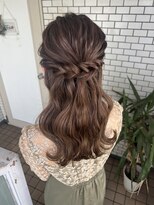 ハーフアップ　ヘアセット　お呼ばれヘア