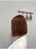 20代30代小顔ゆるふわショートオレンジレッド
