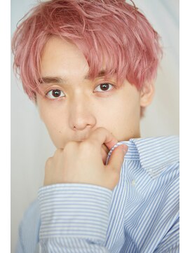 ラレイ ハラジュク(Lalei harajuku) 【ささき】センターパート/ダブルカラー/ピンクカラー/マッシュ