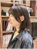 ◆ミディアムレイヤーカット/顔周りレイヤー/くびれヘア/黒髪