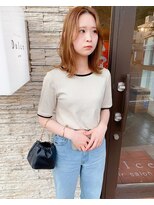 ドルセプラタ(Dulce plata)&nbsp;ナチュラルくびれミディアムハッシュカット×ペールオレンジ