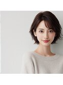★美髪くびレイヤーボブルフネビージュ小顔ワンレンこなれミディ