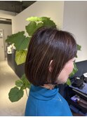 くびれショートボブ40代50代グレイカラー白髪染め白髪ぼかし