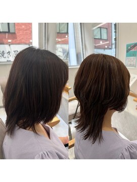 ミエル ヘア 新宿(miel hair) スッキリウルフボブ【新宿】