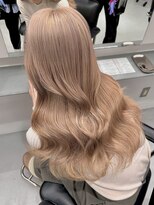 リムレスバイサンク 万代 新潟駅(LIMLESS by cinq) ダブルカラーケアブリーチピンクベージュカラーワンホンレイヤー