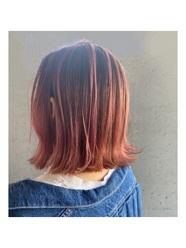 プラスワン 自由が丘(+ONE) バレイヤージュアプリコットピンクBOB