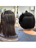 ボブ 縮毛矯正 弱酸性ストレート ストレート 髪質改善ストレート