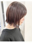 【松戸　松田】切りっぱなし外はねボブ　艶感ブラウン　