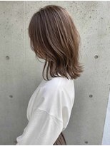 シェル 国分寺(shell)&nbsp;くびレイヤーエモージュ前髪モテベージュレイヤーミディ/国分寺