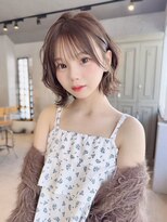 カシュカシュ 表参道(cache cache)&nbsp;ボブレイヤーカットシースルーぱっつんボブの巻き方顔周りカット