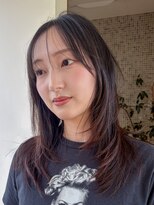 トップヘアー スパアンドリラクゼーション 安城(spa&relaxation)&nbsp;安城顔まわりレイヤーネオウルフミディピンクブラウン20代30代