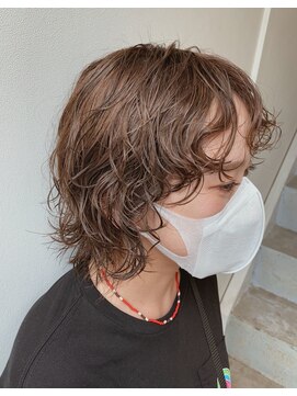 ハニーマスタード(HONEY MUSTARD) 【お客様スタイル】ボブウルフパーマとグレージュ