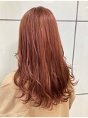 オレンジベージュ×ロングヘア