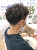 MEN'S HAIR  センターパート　ツイストスパイラル　コンマヘア