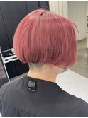 □デザインカラーレイヤーカットウエットヘアオリーブベージュ