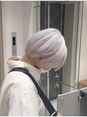 ホワイトラベンダー ショートボブ 韓国 髪質改善