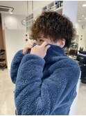 カット+波巻きパーマ