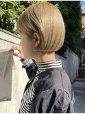 大人可愛い/ハイトーンボブ/切りっぱなしボブ/ミニボブ/20代30代