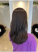 ブリーチなしアッシュバイオレット×セミロング