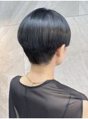 透明感カラー艶髪ペールブルーショートボブ似合わせ
