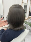透け感グレージュ ブリーチなしダブルカラー