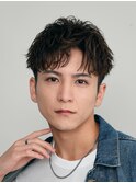 ベリーショートスパイキーショートアップバングメンズパーマ