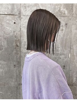 マウル ナゴヤ 名駅(MAEUL NAGOYA) あご下2センチ切りっぱなしボブ 暗めグレージュ