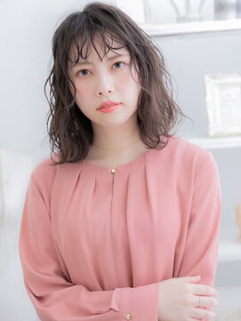 モッズヘア 越谷(mod's hair) オン眉シースルーバングエアウェーブパーマh4越谷20代30代40代