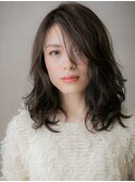  黒髪抜け感ドライパーマエアリーミディアムA9北浦和30代40代