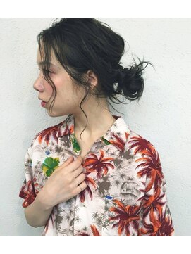 オルセン(OLSEN) ＃ミルクティカラー＃トップノット＃ノームコア＃うぶバング