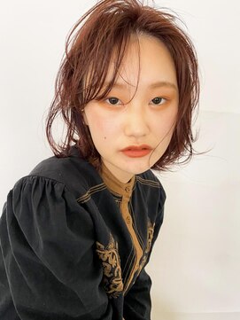 テトヘアー(teto hair) ピンクブラウン暖色系似合わせピンクベージュボブレイヤー