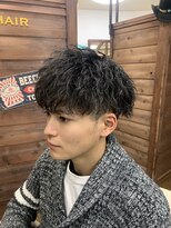 ラボーテイサミヘアーイースト(La.beaut'e ISAMI HAIR EAST)&nbsp;MEN’S HAIRハイライトマッシュパーマ〈理容室〉東浦和メンズ