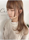 ヌーディーベージュ 姫カット セミロング【博多】